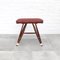 Swedish Stool with Eiffel Base in Walnut and Leather, Image 2
