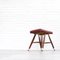Swedish Stool with Eiffel Base in Walnut and Leather, Image 5