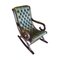 Antique English Leather Rocking Chair, Image 1