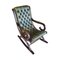 Rocking Chair Antique en Cuir, Angleterre 1