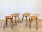 Pinewood Stools in the style of Charlotte Perriand, 1960s, Set of 4 3