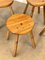 Pinewood Stools in the style of Charlotte Perriand, 1960s, Set of 4, Image 4
