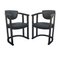 Mid-Century Nordic Black Chairs, Set of 2 1