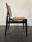 Chaises en Chêne Laqué Noir et Rotin, Suisse, 1960s, Set de 4 2