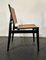 Swiss Black Lacquered Oak and Cane Chairs, 1960s, Set of 4 2
