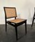 Swiss Black Lacquered Oak and Cane Chairs, 1960s, Set of 4, Image 4