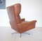 Vintage Danish Swivel Chair and Footstool in Cognac Leather from Skipper, 1964, Set of 2, Image 2