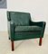 Vintage Danish Bottle Green Leather Lounge Chair, 1965 5