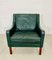 Vintage Danish Bottle Green Leather Lounge Chair, 1965 2