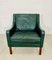 Vintage Danish Bottle Green Leather Lounge Chair, 1965, Image 2