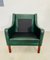 Fauteuil Vintage en Cuir Vert Bouteille, Danemark, 1965 7