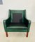 Vintage Danish Bottle Green Leather Lounge Chair, 1965 7