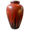 Large Modernist Red and Black Fat Lava Ceramic Stromboli Vase by Ceramano, 1976 1