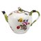 Rococo Tea Pot with Flower Decoration and Silver Mount from Meissen, 1750 1