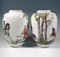 Grands Vases Lampion avec Décor Falcon Hunt de Augarten, Vienne, Autriche, 1950s, Set de 2 3