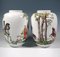 Large Lampion Vases with Falcon Hunt Decor from Augarten, Vienna, Austria, 1950s, Set of 2 3