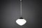 Large Mid-Century Pendant in Opaline Glass, Europe, 1950s 8