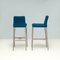 Grey and Blue Aida Bar Stools by Carlesi Tonelli Studio for Roche Bobois, 2010s, Set of 2 2