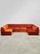 Modulares Sofa aus Stoff in gebranntem Orange, 1970er, 6er Set 3