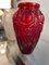 Art Deco Red and Opal White Art Glass Vases, 1940s, Set of 2 5