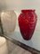 Vases Art Déco Rouge et Blanc Opalin en Verre, 1940s, Set de 2 3