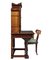 Scrivania e sedia in legno di noce intagliato, XIX secolo, Immagine 6