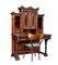 Scrivania e sedia in legno di noce intagliato, XIX secolo, Immagine 1