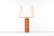 Lámpara de mesa de cuero atribuida a Bergboms, Suecia, años 60, Imagen 6