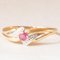 Vintage 18k Yellow and White Gold Ring with Synthetic Ruby ​, 1970s 2