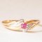 Vintage 18k Yellow and White Gold Ring with Synthetic Ruby ​, 1970s 8