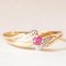 Vintage 18k Yellow and White Gold Ring with Synthetic Ruby ​, 1970s, Image 8