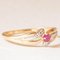 Vintage 18k Yellow and White Gold Ring with Synthetic Ruby ​, 1970s 7