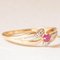 Vintage 18k Yellow and White Gold Ring with Synthetic Ruby ​, 1970s, Image 7