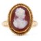 Vintage 18k Gold Agate Cameo Ring, 1960s 1