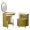 Mid-Century Dilly Dally Vanity Dressing Table and Stool attributed to Luigi Massoni for Poltrona Frau, 1966, Set of 2 1