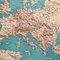 Carta geografica topografica moderna in legno d'Europa, Italia, anni '50-'90, Immagine 3