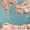 Moderne italienische Topografische Karte von Europa im Holzrahmen, 1950er-1990er 6