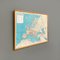 Modern Italian Topographic Geographical Map in Wood Frame of Europe, 1950s-1990s 2