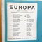 Modern Italian Topographic Geographical Map in Wood Frame of Europe, 1950s-1990s 7