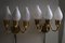 Danish Modern 3-Armed Tulip Wall Lamps from Fog & Mørup, 1950s, Set of 2 12