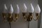 Lámparas de pared en forma de tulipán danesas modernas de tres brazos de Fog & Mørup, años 50. Juego de 2, Imagen 12