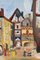 Französischer Schulkünstler, Straßenbild, Ölgemälde auf Leinwand, Mitte des 20. Jahrhunderts, gerahmt 5