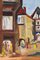 Artista di scuola francese, Paesaggio urbano, Dipinto ad olio su tela, Metà del XX secolo, Incorniciato, Immagine 3