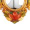 Rococo Polychrome Giltwood Convex Mirror 4