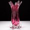 Mid-Century Venetian Cranberry Sommerso Murano Glass Vase 3