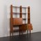 Mid-Century Italian Free Standing Shelf or Room Divider with Bar Cabinet or Hidden Desk, 1970s 3