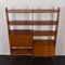 Mid-Century Italian Free Standing Shelf or Room Divider with Bar Cabinet or Hidden Desk, 1970s 17