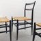 Mod. 646 Dining Chairs in Black Ash and Straw by Gio Ponti for Cassina, 1952, Set of 4 5