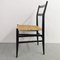 Mod. Sedie da pranzo nr. 646 in frassino nero e paglia di Gio Ponti per Cassina, 1952, set di 4, Immagine 19