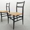 Mod. 646 Dining Chairs in Black Ash and Straw by Gio Ponti for Cassina, 1952, Set of 4, Image 4